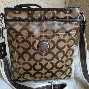 Coach Brown and Tan Crossbody Bag